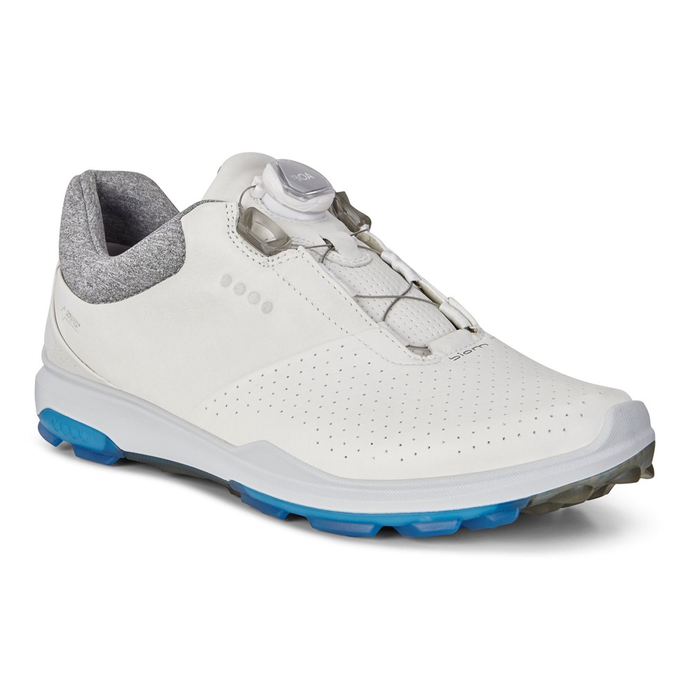 ECCO Buty Golfowe Męskie - Biom Hybrid 3 Boa - Białe - WSARPD-592